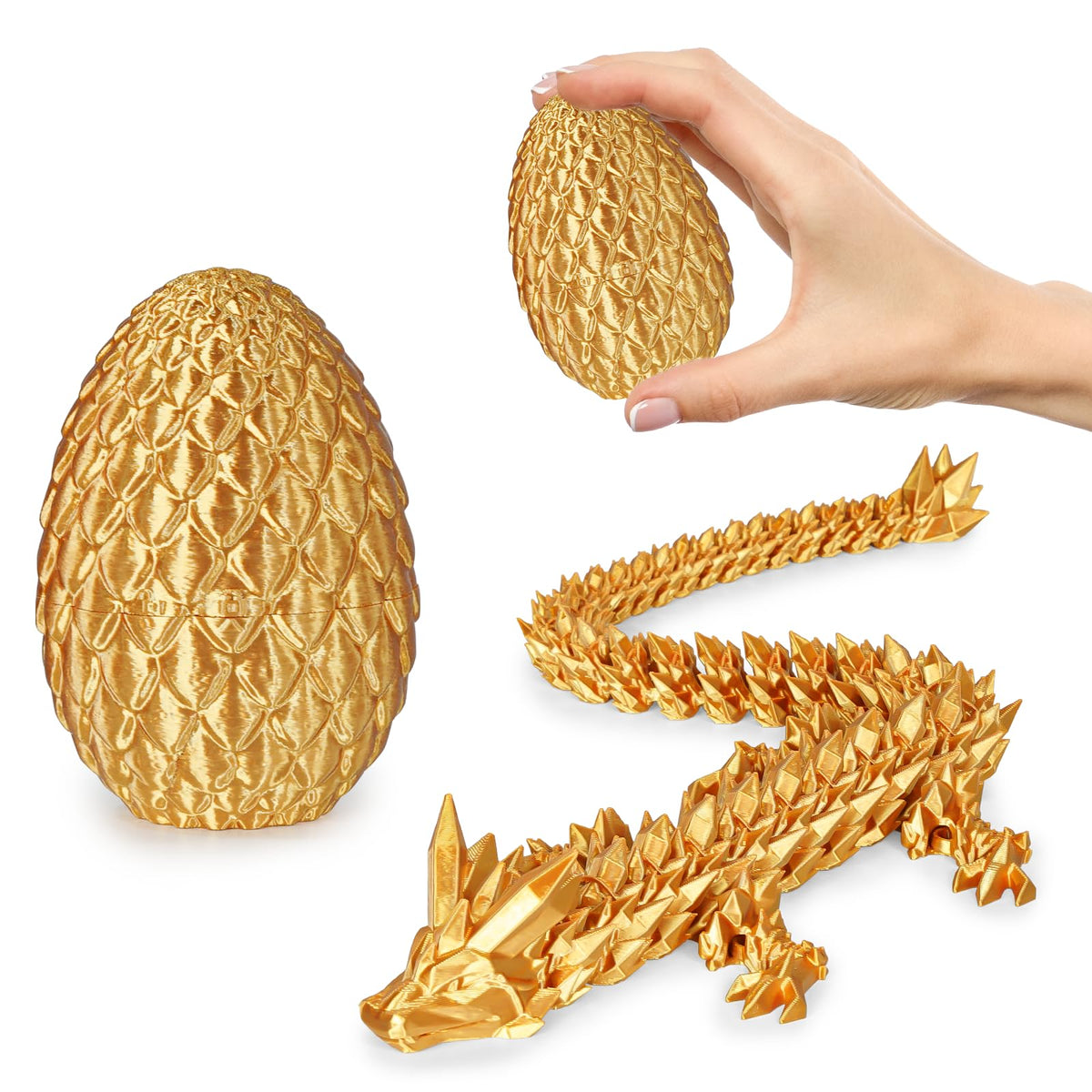 Olee Odee small dragon egg in gold, a charming desk decor accent.