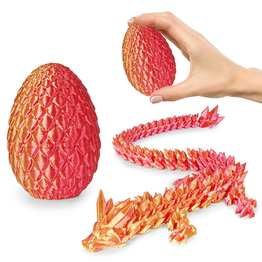 Olee Odee small dragon egg orange red for desk decor and whimsy.