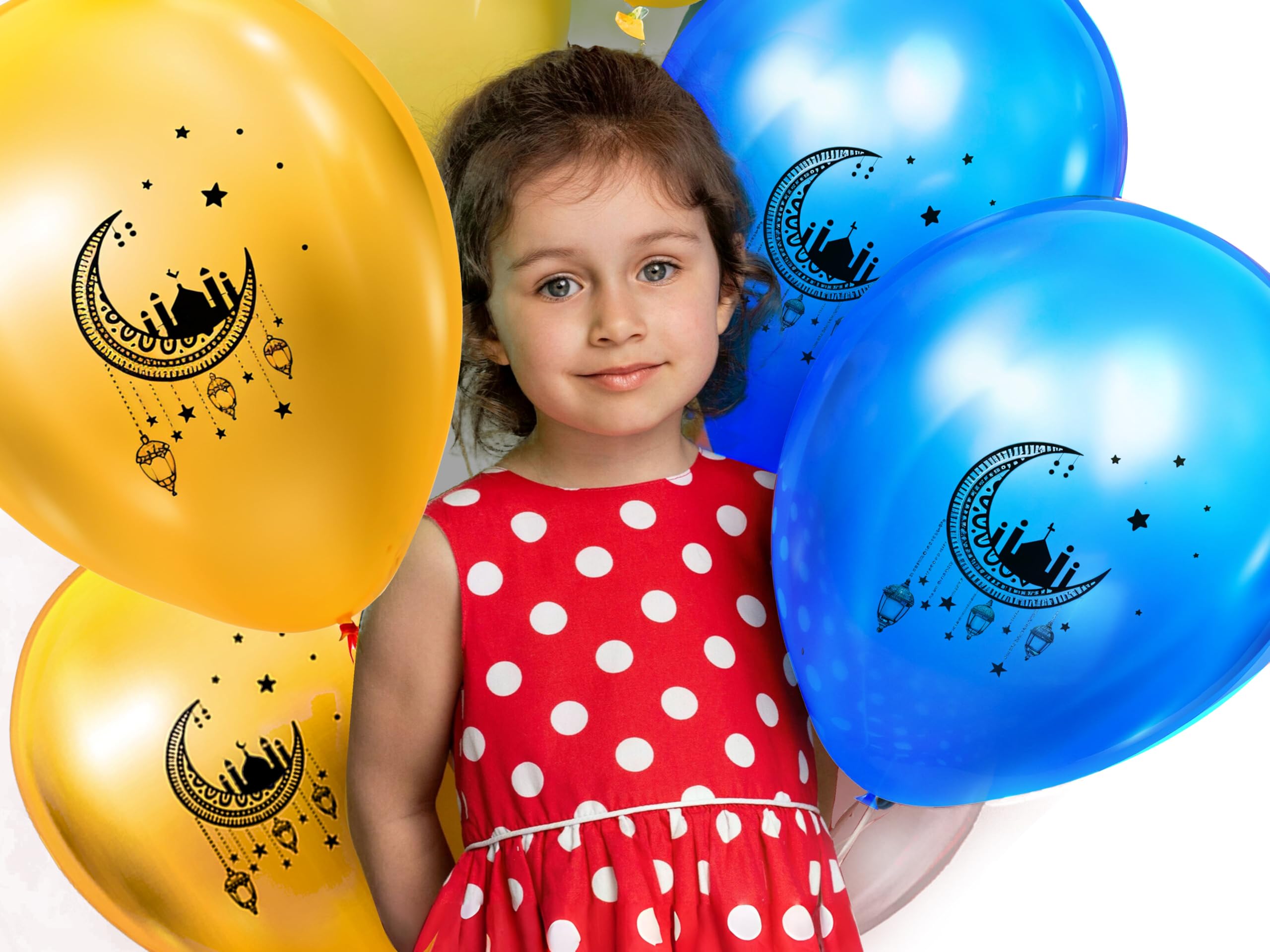 OLEEK ramadan silver pack balloons create shimmering Eid decor.