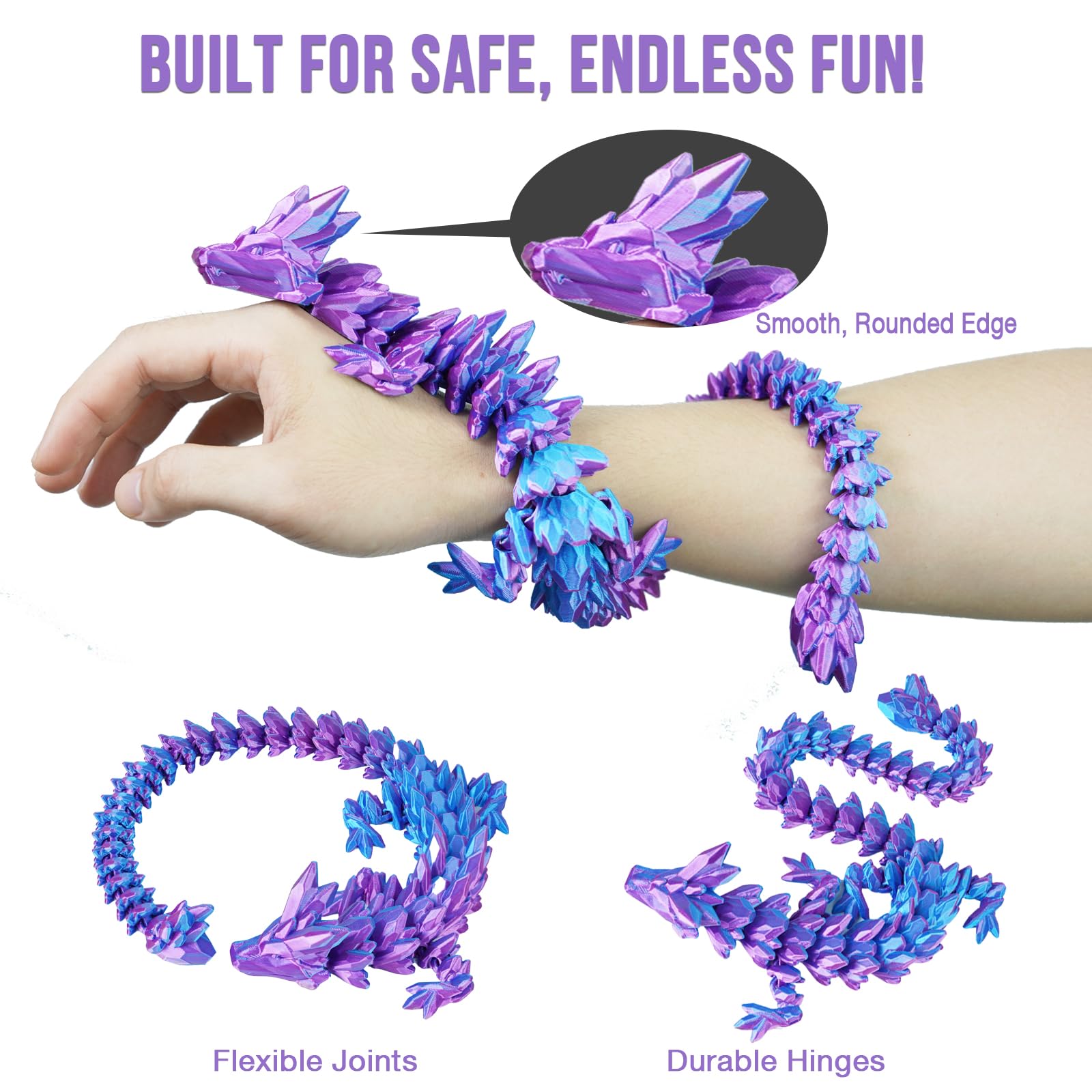 Olee Odee articulated dragon measures 12 inches, a quirky office desk companion.