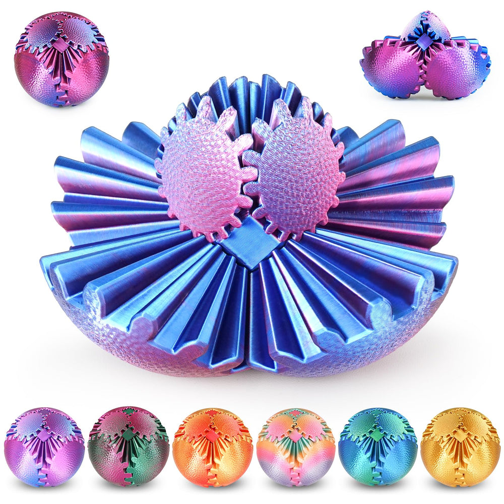 Olee Odee Gear Sphere in Ombre Purple, front view, textured grip for focused fidgeting.
