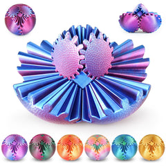 Olee Odee Gear Sphere in Ombre Purple, front view, textured grip for focused fidgeting.