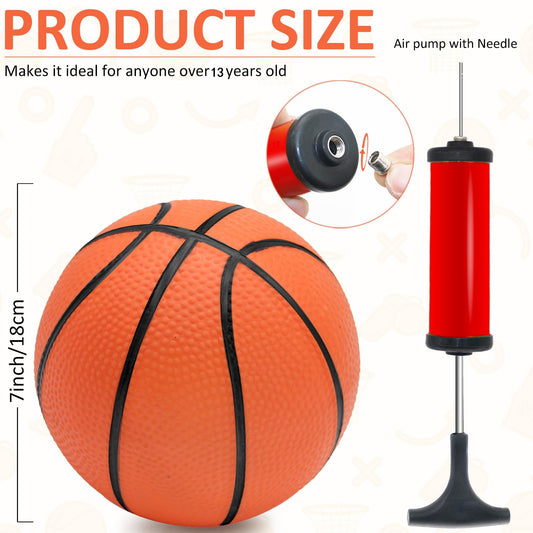 Oleitodh mini basketball pump included for quick inflation and setup.