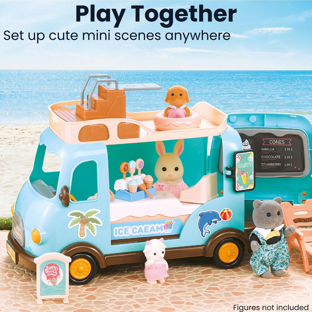 OLEOCA dollhouse-compatible figures fit 2-3 inch playsets for connected scenes