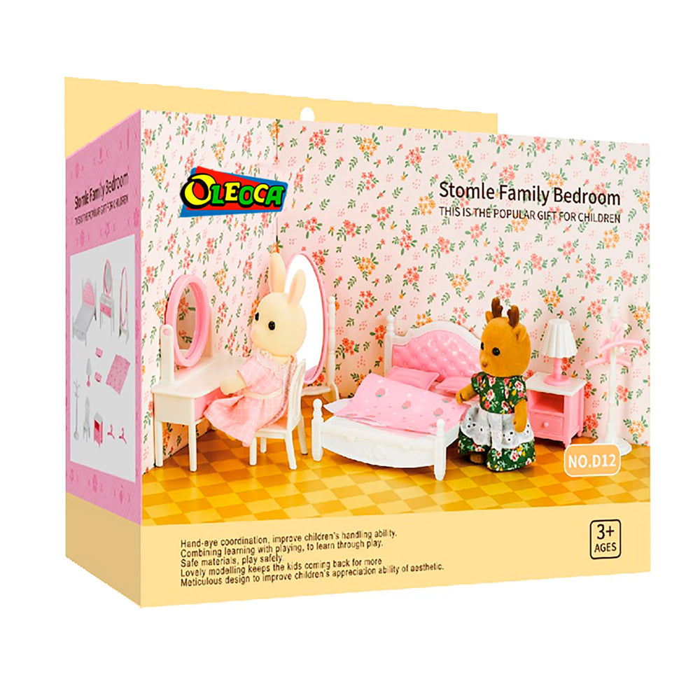 OLEOCA dollhouse vanity with mirror for outfit planning and pretend grooming