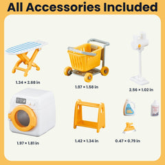 OLEOCA iron included for realistic pretend laundry tasks