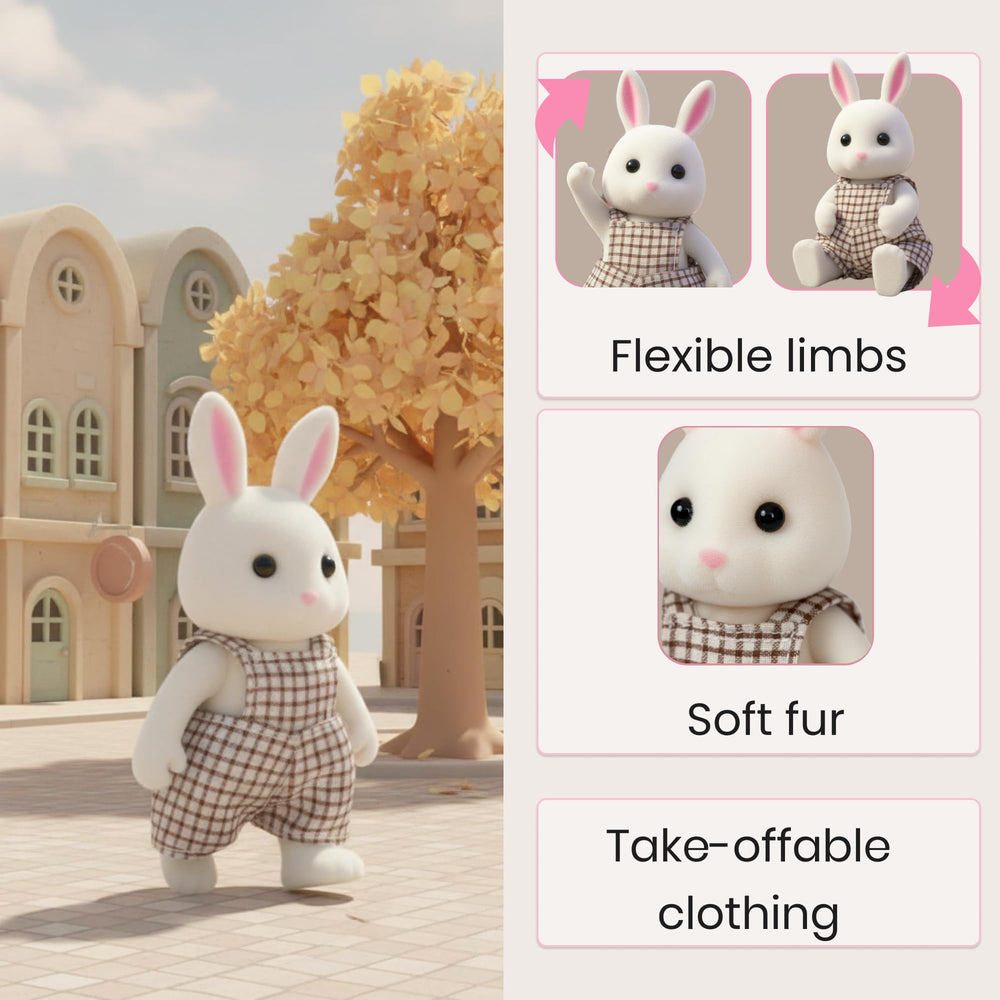 Hook and loop outfits snap on in seconds for tidy dress up.