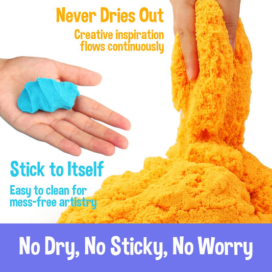 OleOletOy sensory sand close-up shows soft texture for tactile exploration.