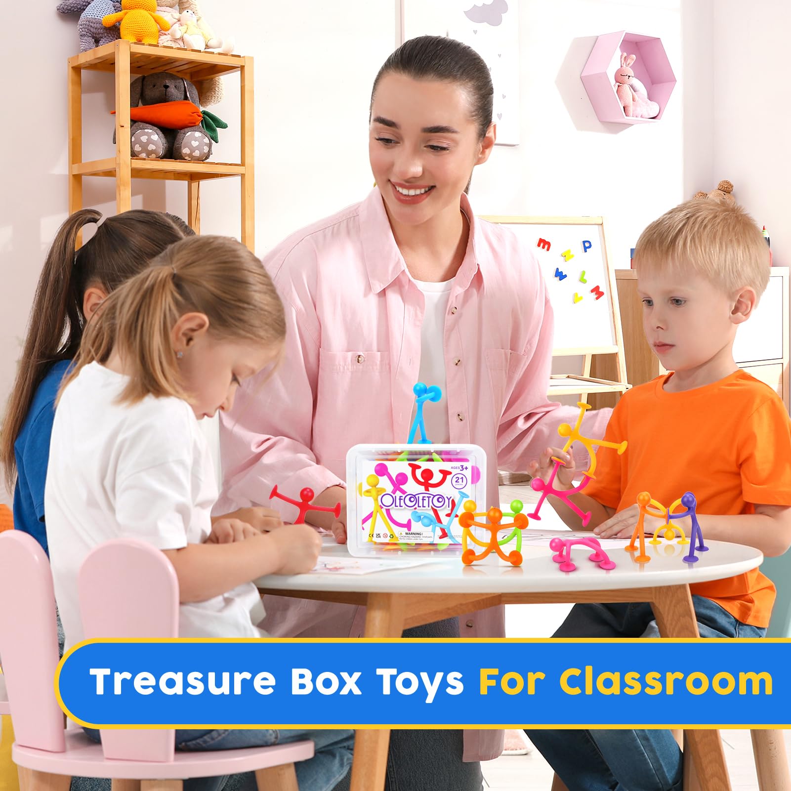 OleOletOy bath-friendly suction toys with strong holds for engaging bathtime play.