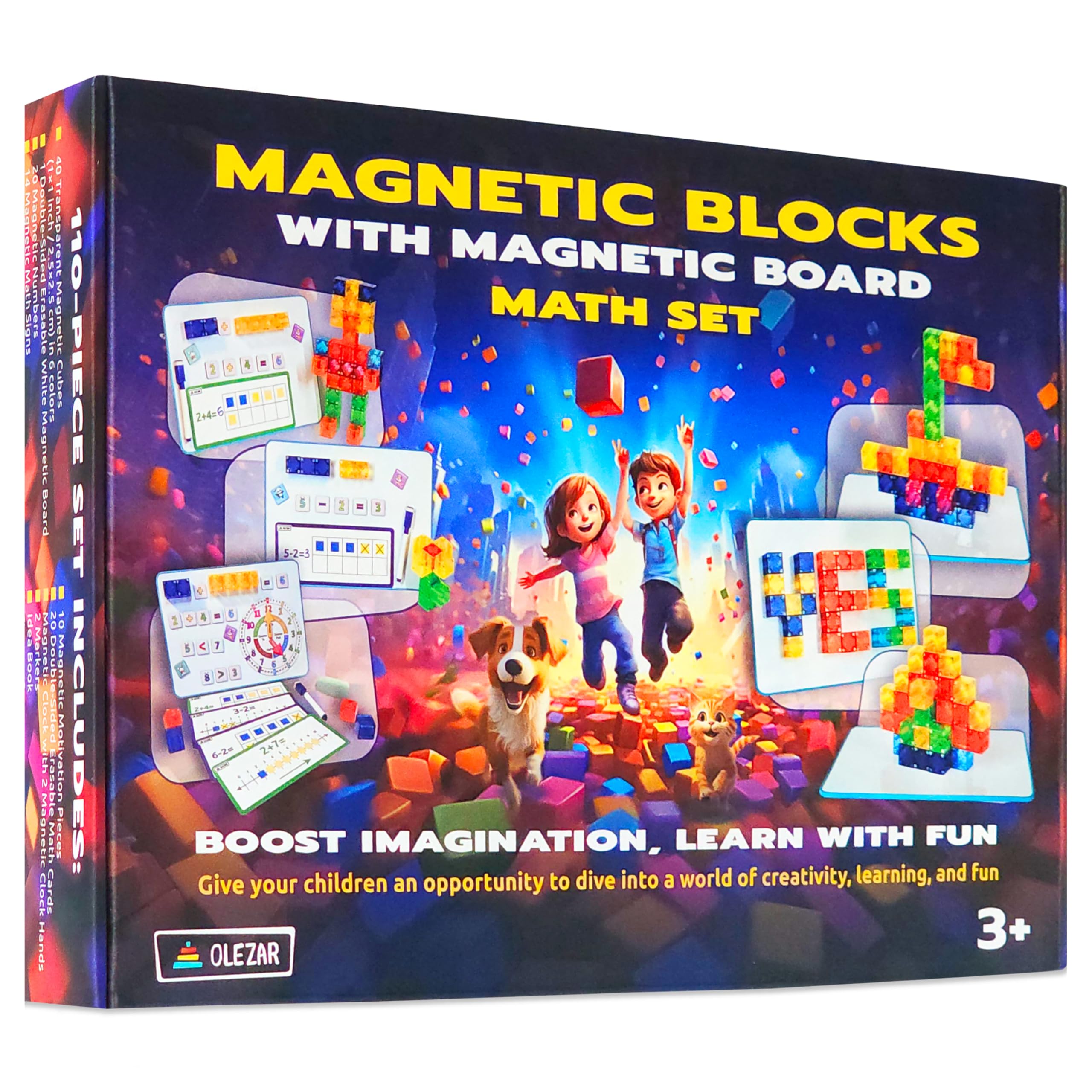 OLEZAR included markers provide clear, reusable prompts for math play
