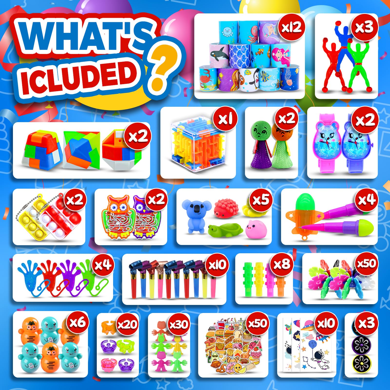 Olganicor pinata fillers shown as durable, colorful prizes for celebrations.