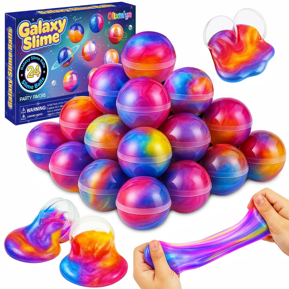 Olixmlya Galaxy Slime Ball colors shimmer for classroom party favors and stress relief