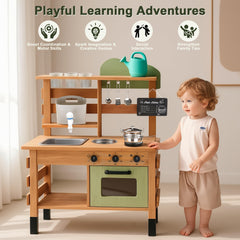 OLLIKIVI wooden kitchen stove and oven surface for pretend meals
