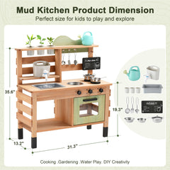 OLLIKIVI wooden mud kitchen planting area for nature-based play