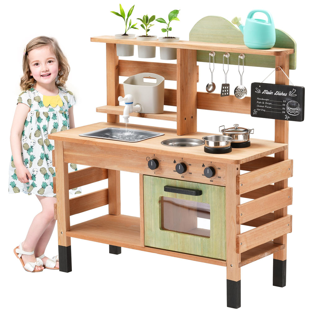 OLLIKIVI outdoor play kitchen with removable sink for imaginative outdoor cooking