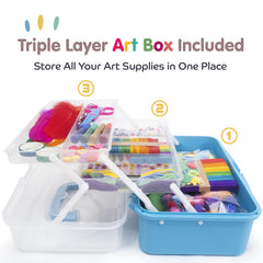 Olly Kids art supplies selection includes glue, scissors, and easy-to-use tools.
