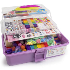 Olly Kids Arts and Crafts Set box opened shows a colorful assortment for creative play.
