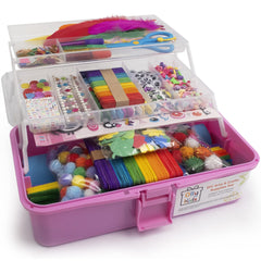 Olly Kids Carboodle box open with organized compartments for quick crafts