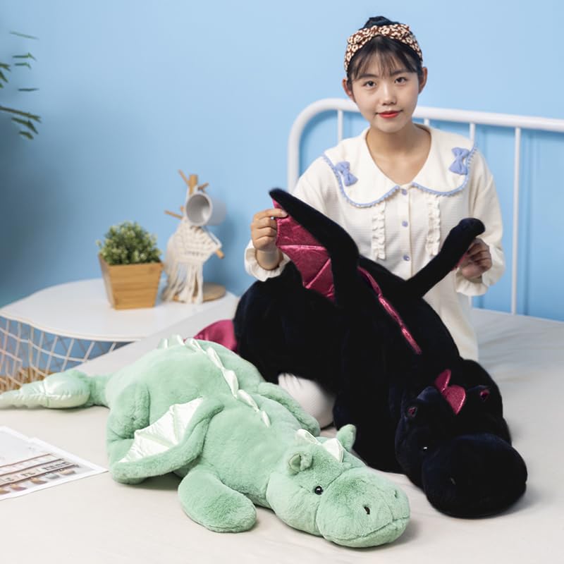 Ololele 35.4-inch dragon plush, five-pound weight for cozy, imaginative play