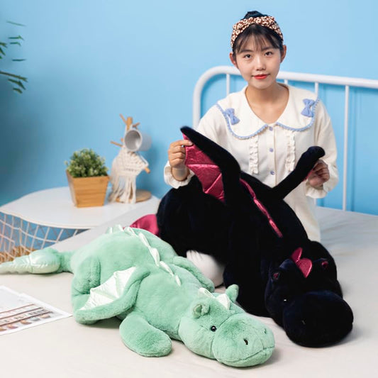 Ololele 35.4-inch dragon plush, five-pound weight for cozy, imaginative play