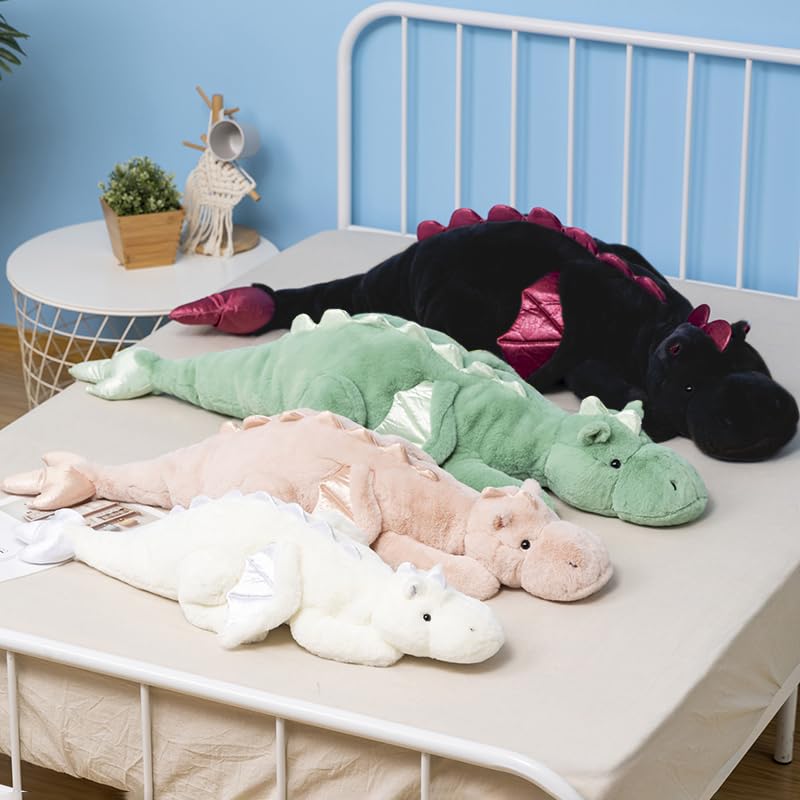 Ololele white weighted dragon plush brings soft warmth to spaces