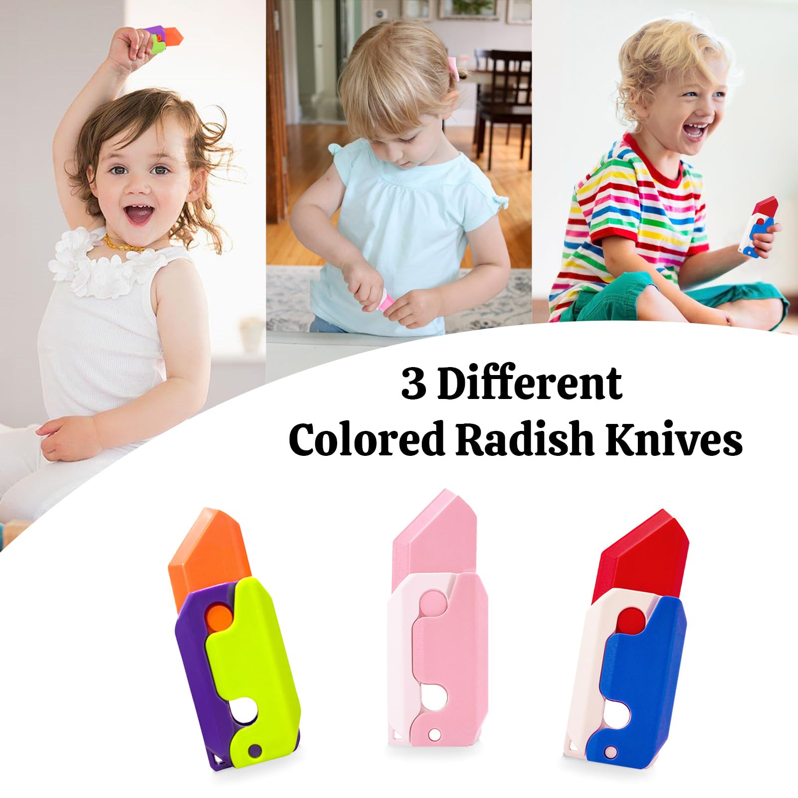 OLRMA carrot knife blue-white angle1 promotes calm, tactile play for distraction relief.