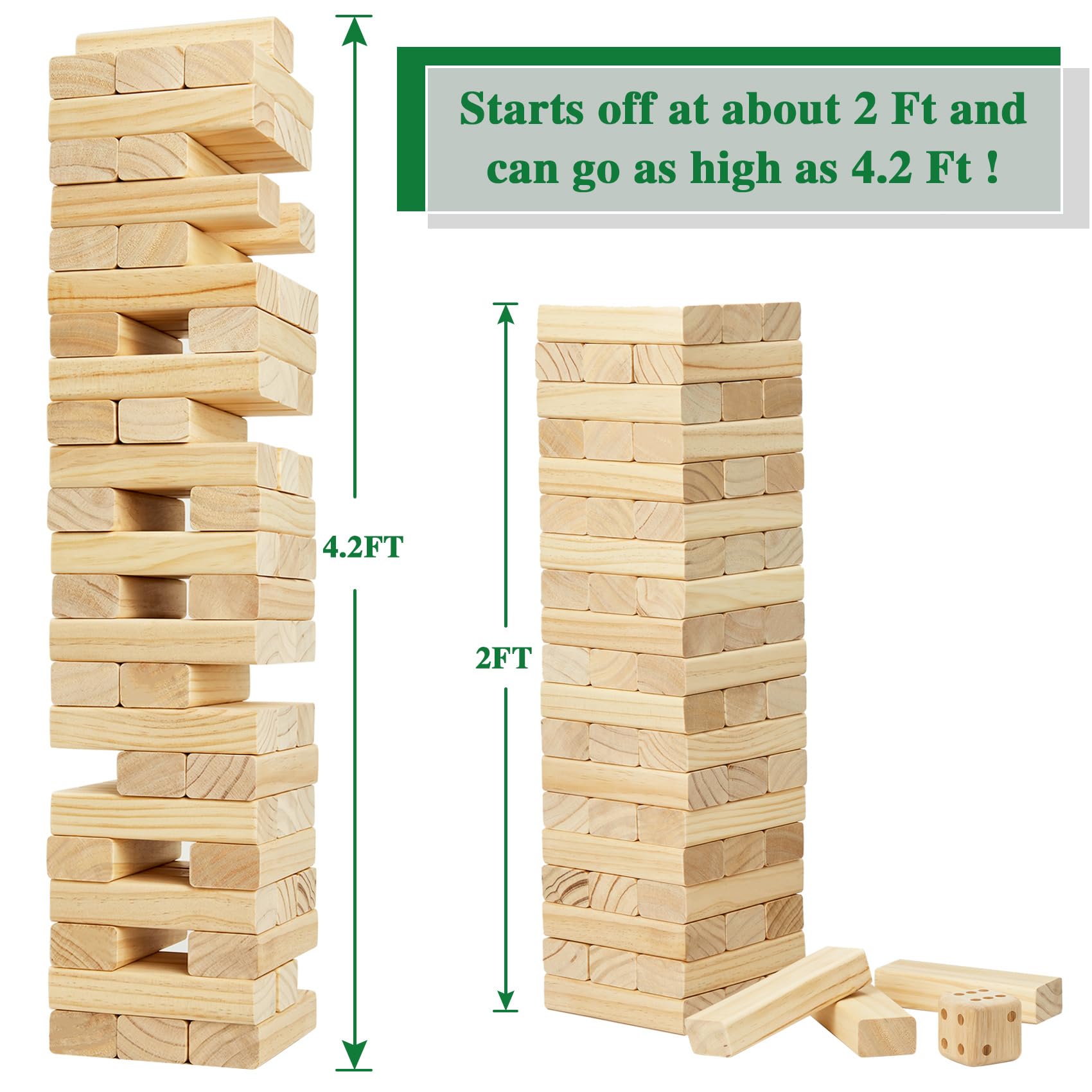 Olsa Giant Tumble Tower dice for playful scoring and turns.