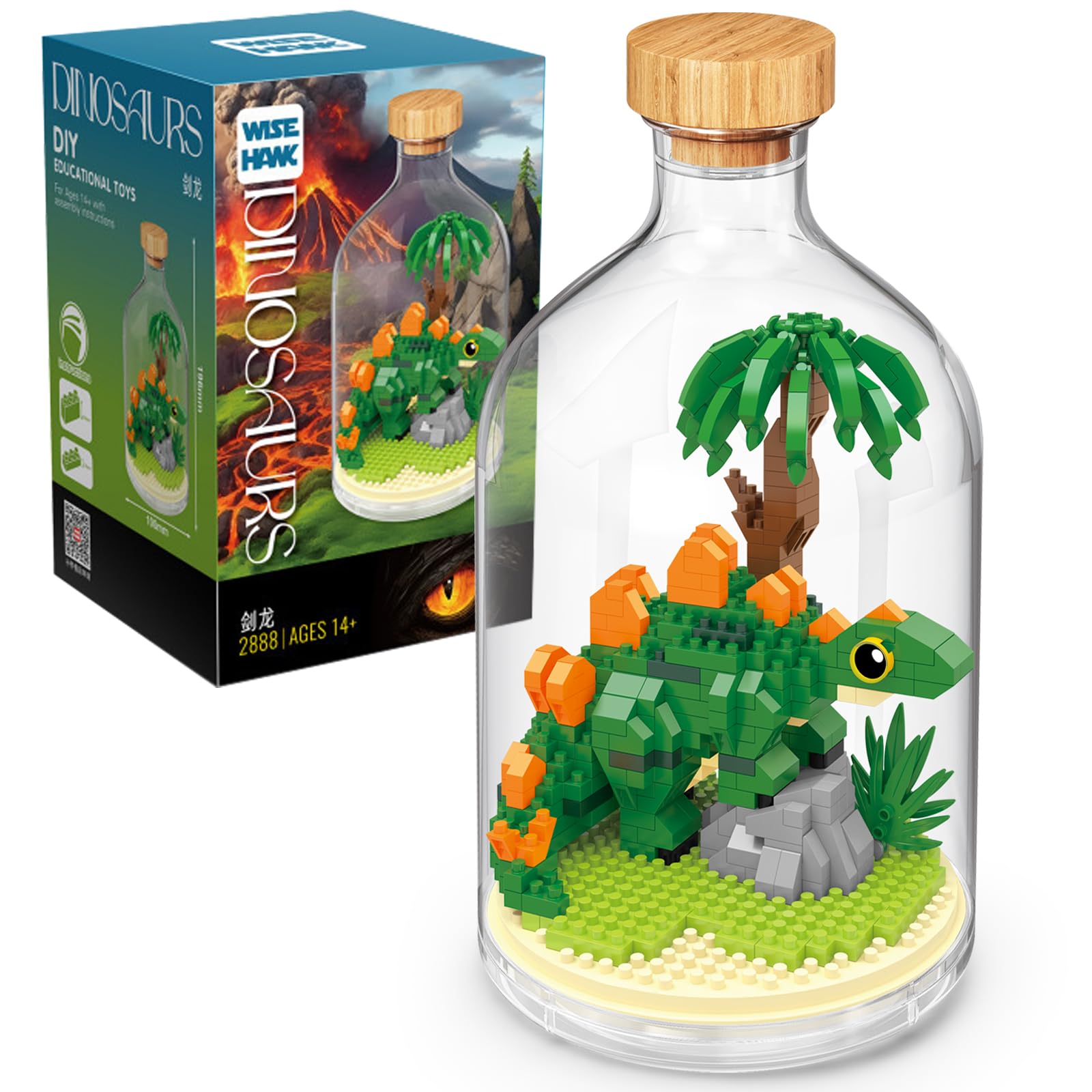 OLTLYUNH dinosaur-building-block-kit close-up showing bright colors for playful creativity.