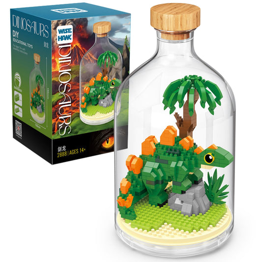 OLTLYUNH dinosaur-building-block-kit close-up showing bright colors for playful creativity.