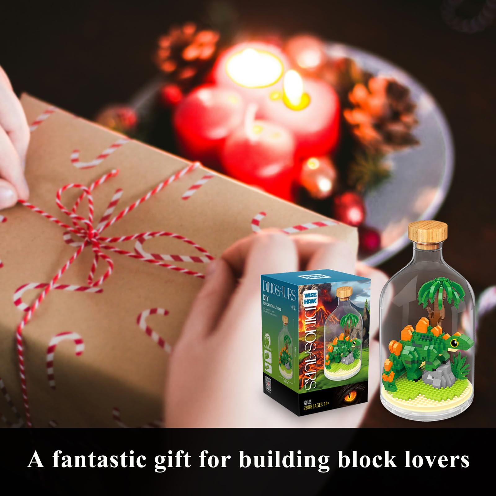 OLTLYUNH dinosaur-building-block-kit gift-ready packaging for birthdays and celebrations.