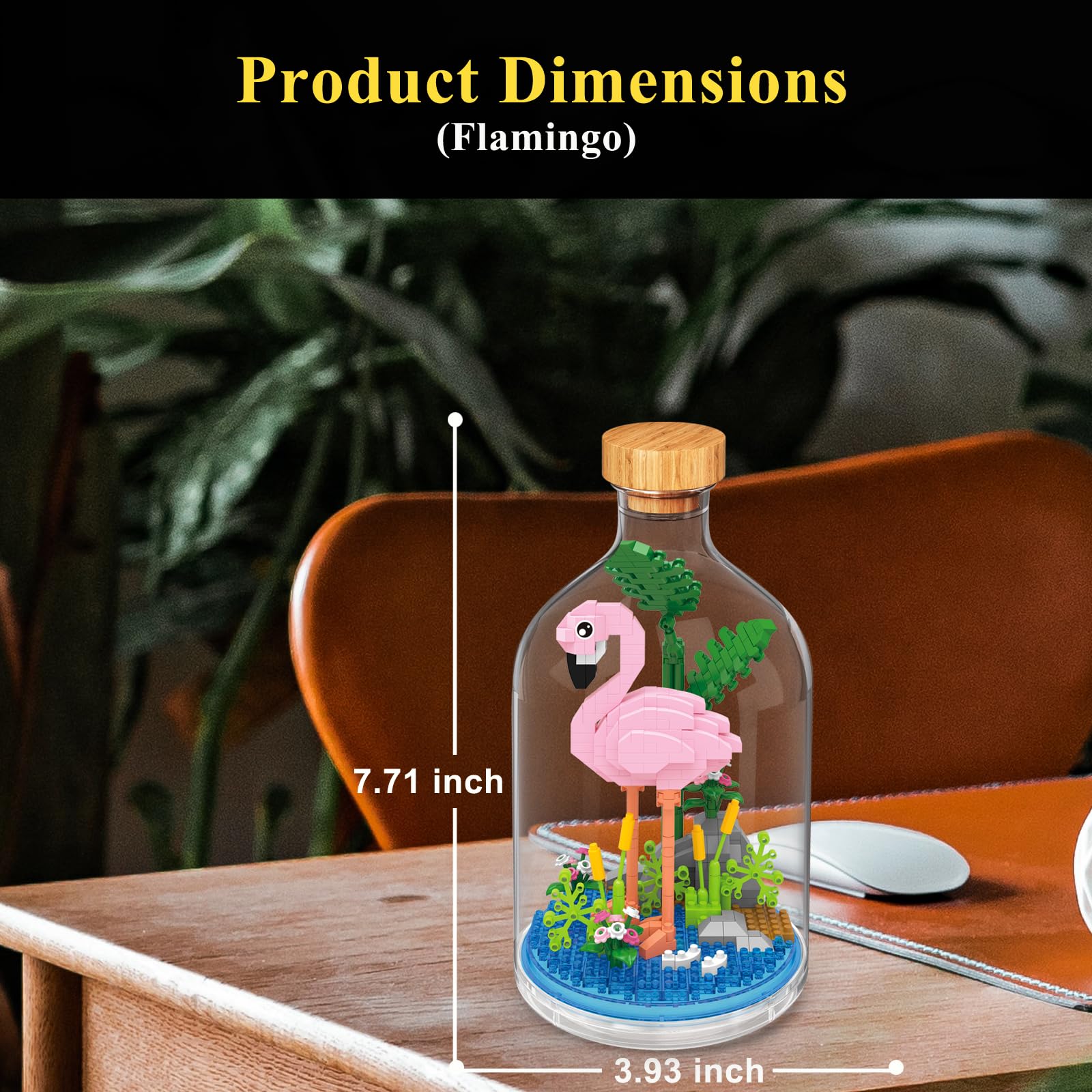 OLTLYUNH flamingo toy building kit with safe ABS plastic for creative play