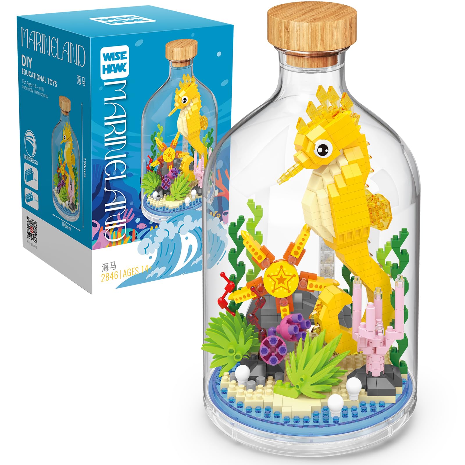 OLTLYUNH Seahorse brick-assembly view highlights creative design for home decor