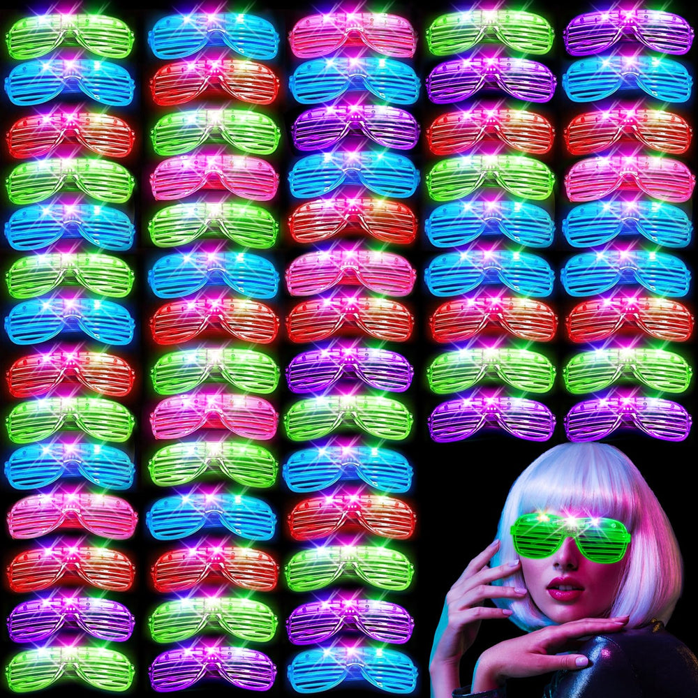 OLUPP 84-pack LED glasses in red, perfect for a vivid glow at night events.