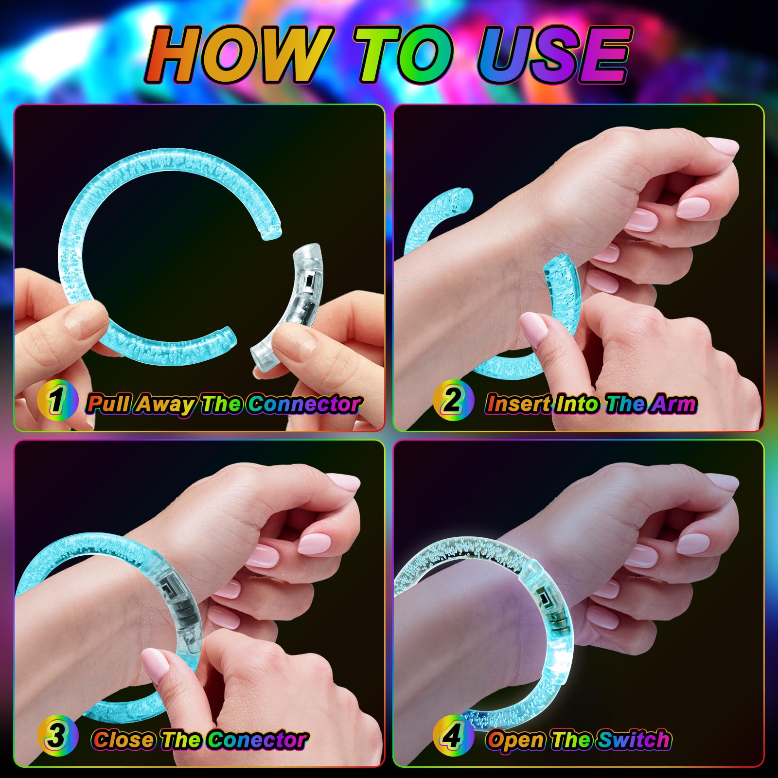 OLUPP Glow Bracelets displayed on wrist improve crowd visibility