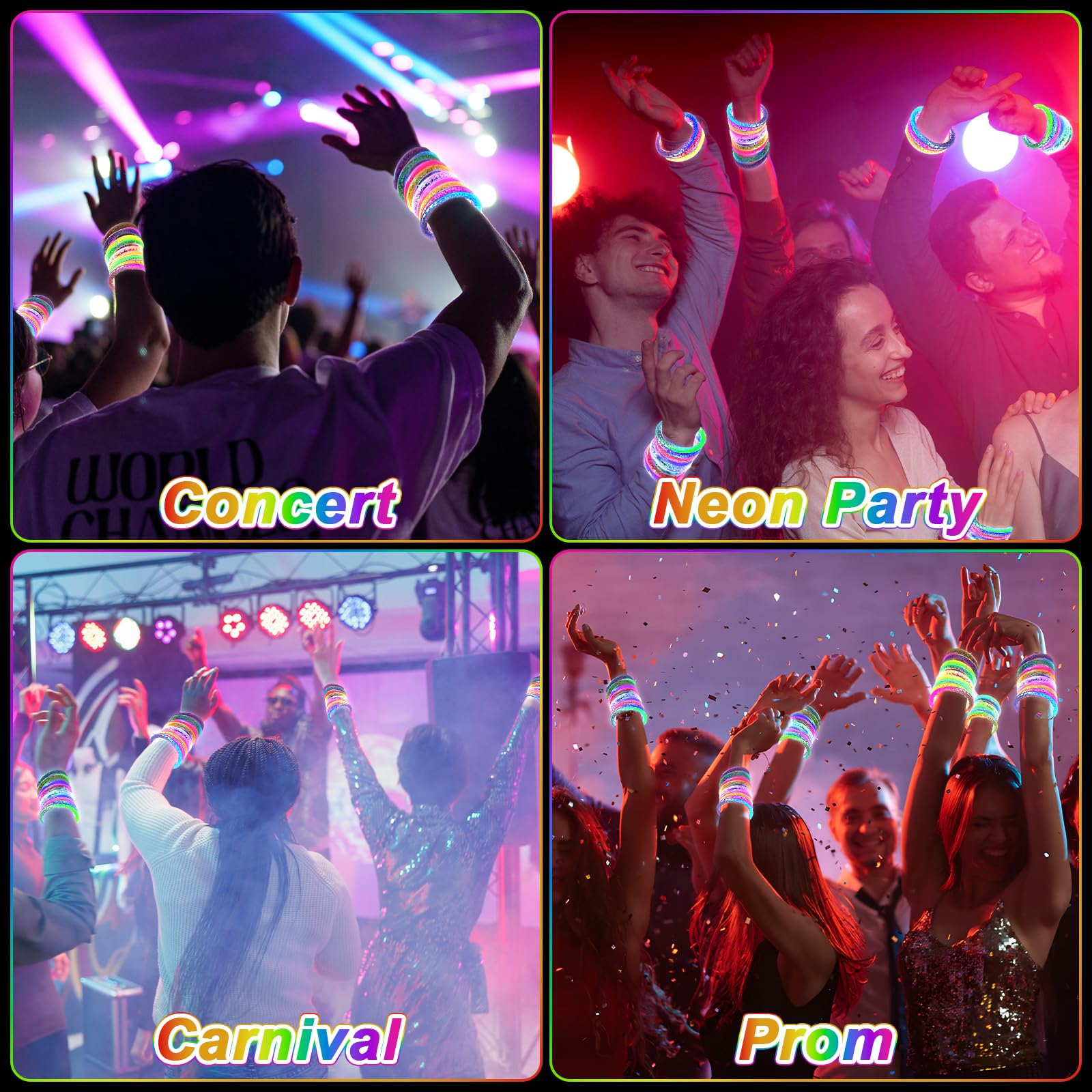 OLUPP Glow Bracelets pink on wrist with vibrant glow for celebrations