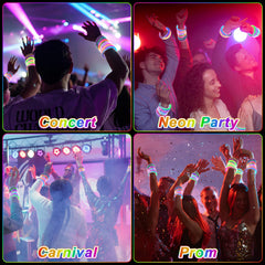 OLUPP Glow Bracelets pink on wrist with vibrant glow for celebrations
