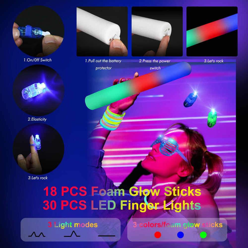 OLUPP LED cat ear headbands 8pcs with three lighting modes