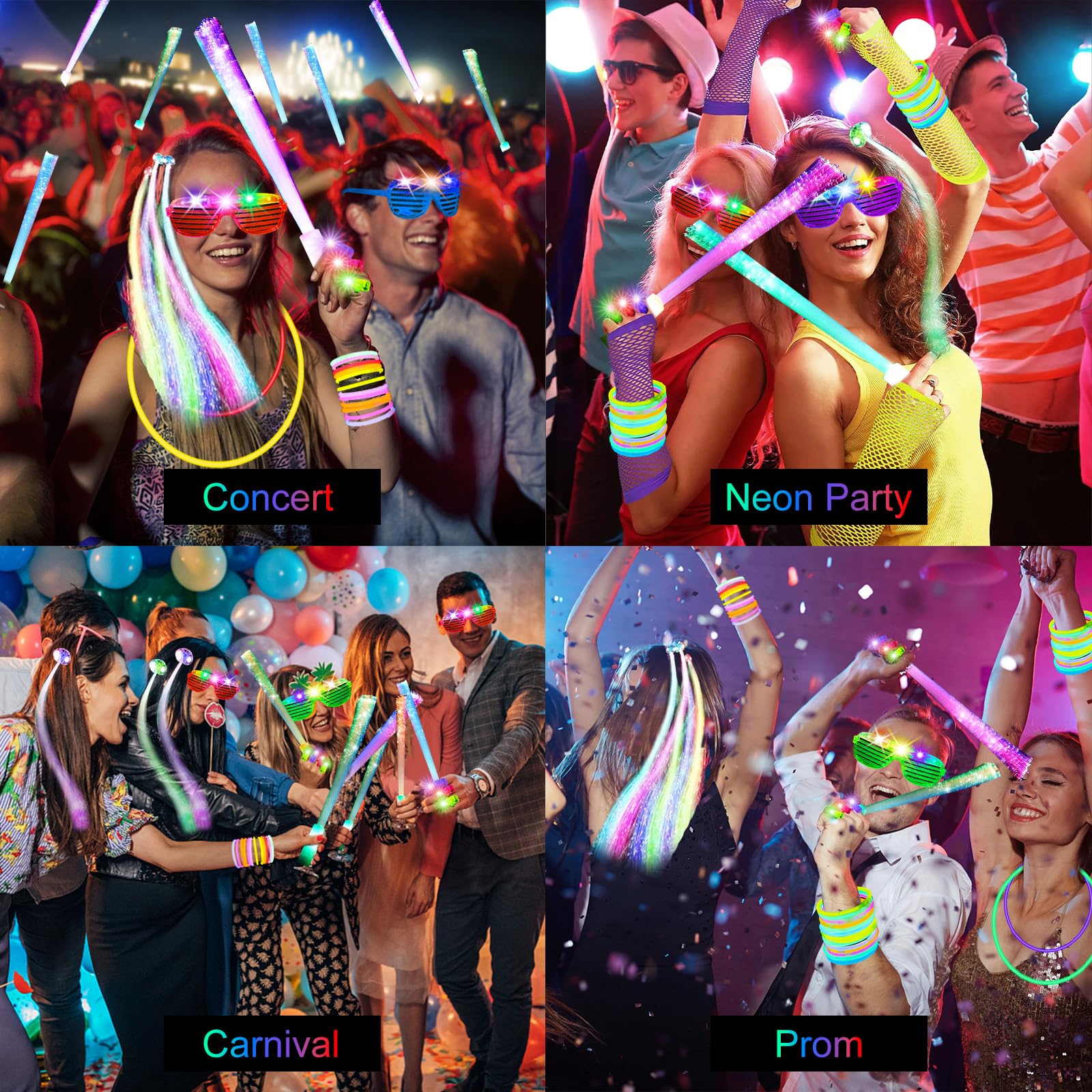 OLUPP LED glasses with three flashing modes for events