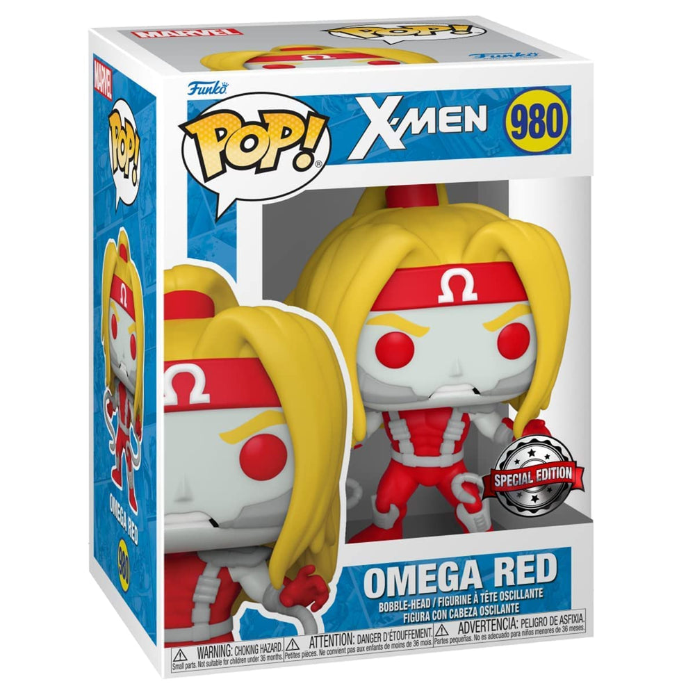 Exclusive edition packaging art for the Omega Red figure.