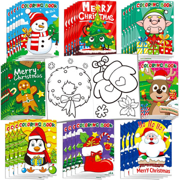 Omgouue 32pc Christmas coloring books front cover with festive designs for kids.