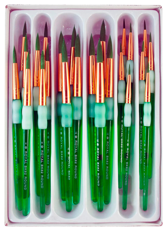 OMNIA Brush Big Kids' Choice round brushes with ergonomic grip for water-based paints.