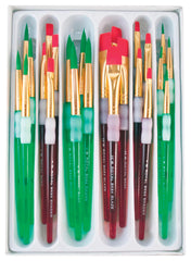 OMNIA Brush Big Kids Choice 24-pack brushes with round and flat tips for versatile water-based painting.