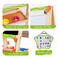 Adjustable-height OMOTIYA Kids Easel grows with your child for years.