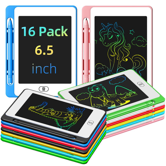 OMXDG 16-pack LCD doodle boards in bright colors for creative play