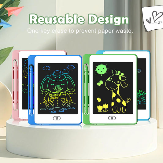 OMXDG green LCD writing tablet for colorful learning at home