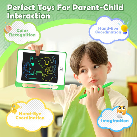OMXDG colorful doodle board in action, mess-free drawing for kids
