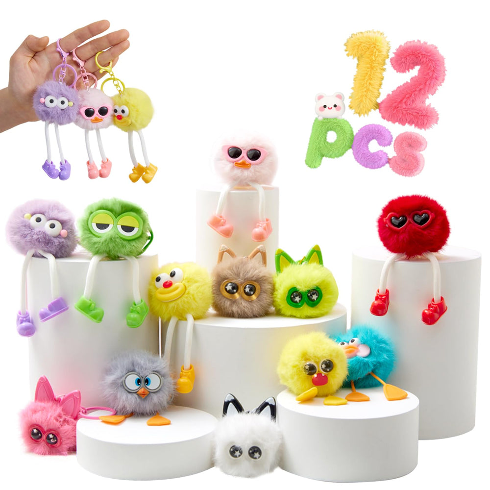 OMyFav 12-piece kids keychains pack with playful designs for parties and gifts