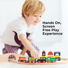 On Track USA wooden tracks with bridges and switches for flexible track designs.