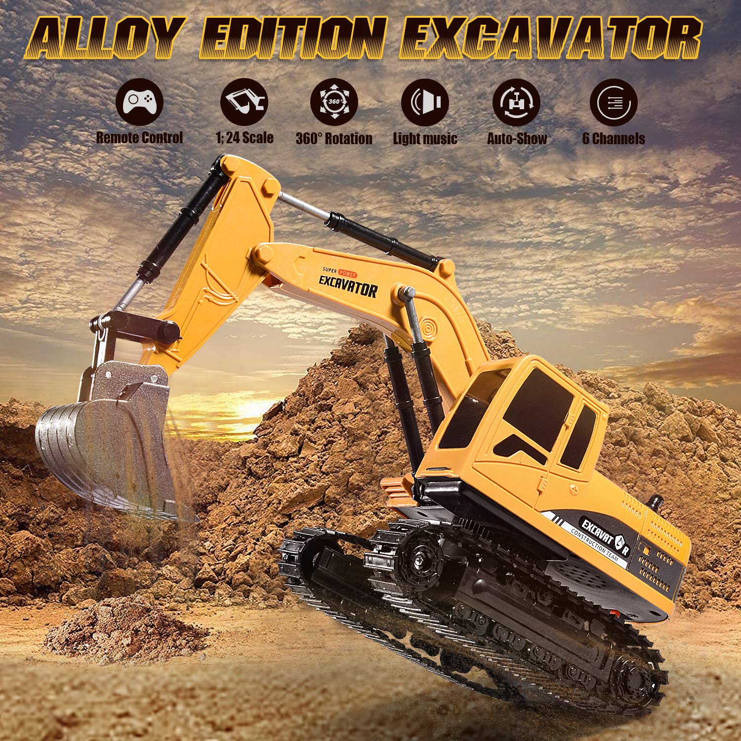 Onadrive excavator toy made with durable ABS material for long-lasting outdoor play.
