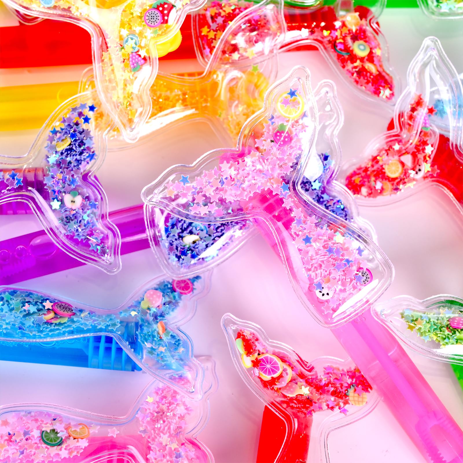 ONBKYGF Mermaid party decorations with colorful bubble wands.